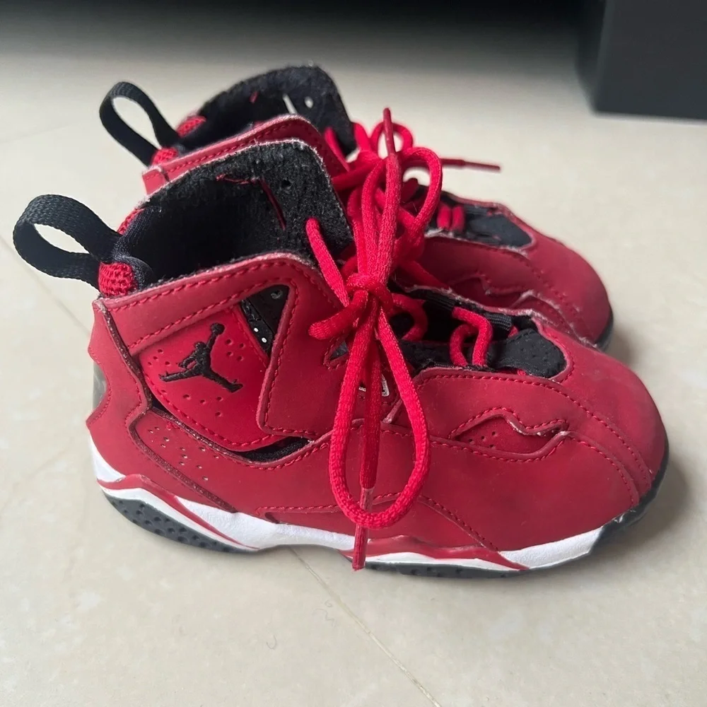 Jordan True Flight Gym Red Black Toddler Shoes (Size 8C)